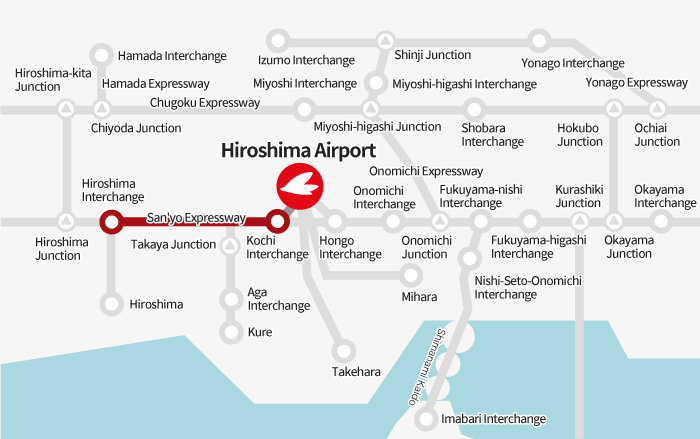 [From Hiroshima] Hiroshima Interchange → Kochi Interchange → Hiroshima Airport