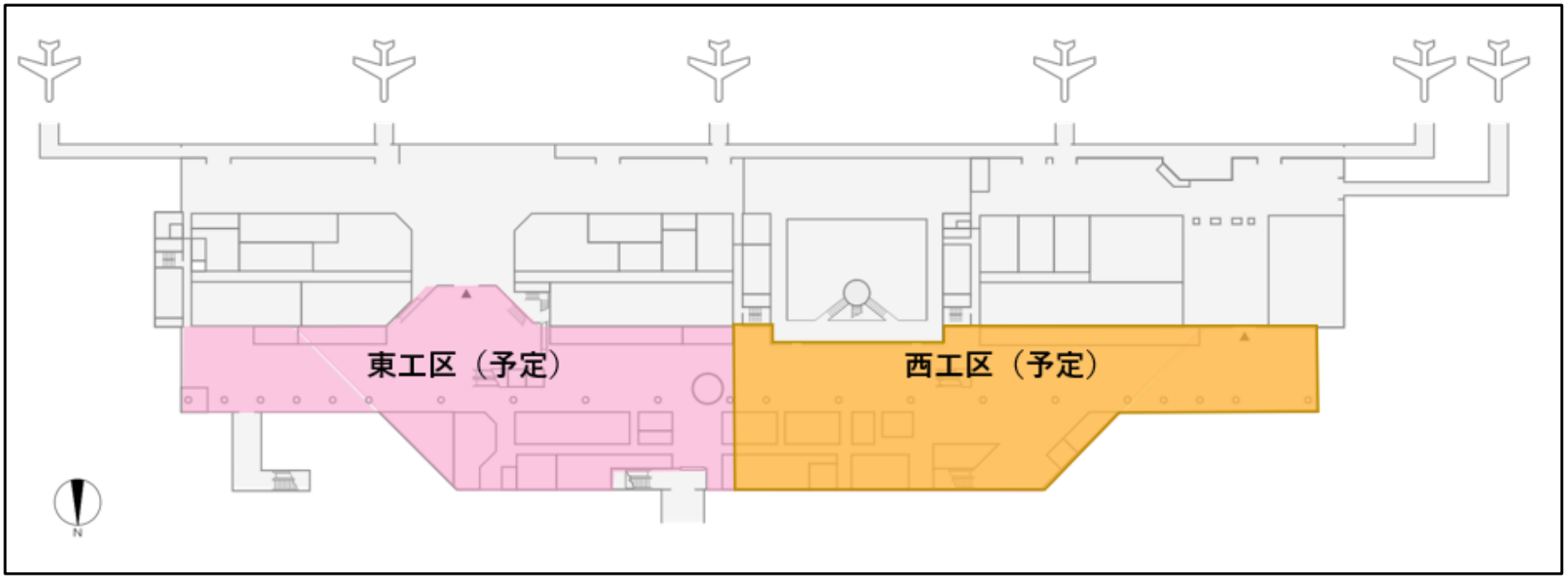 旅客ターミナルビル 2 階出発ロビー天井