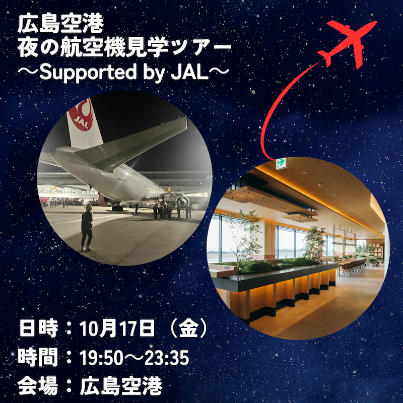 夜の航空機見学ツアー